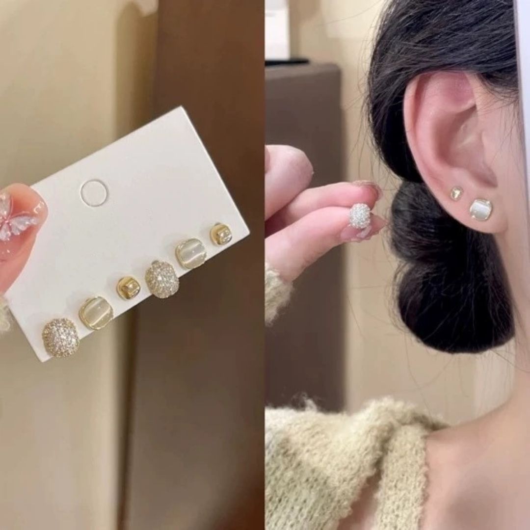 Trilogy Stacking Studs Earrings