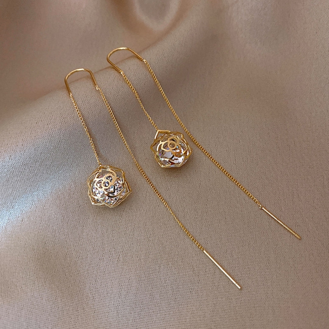 Rose Cage Threaders Earrings