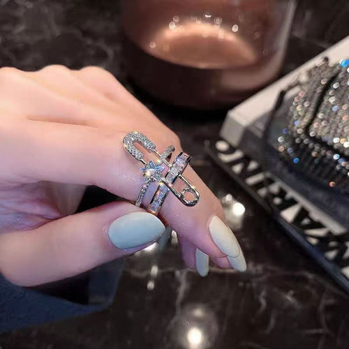 Zircon Safety Pin Ring