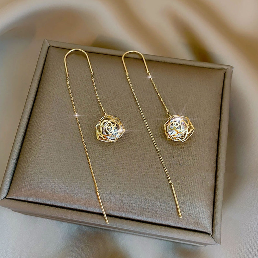 Rose Cage Threaders Earrings