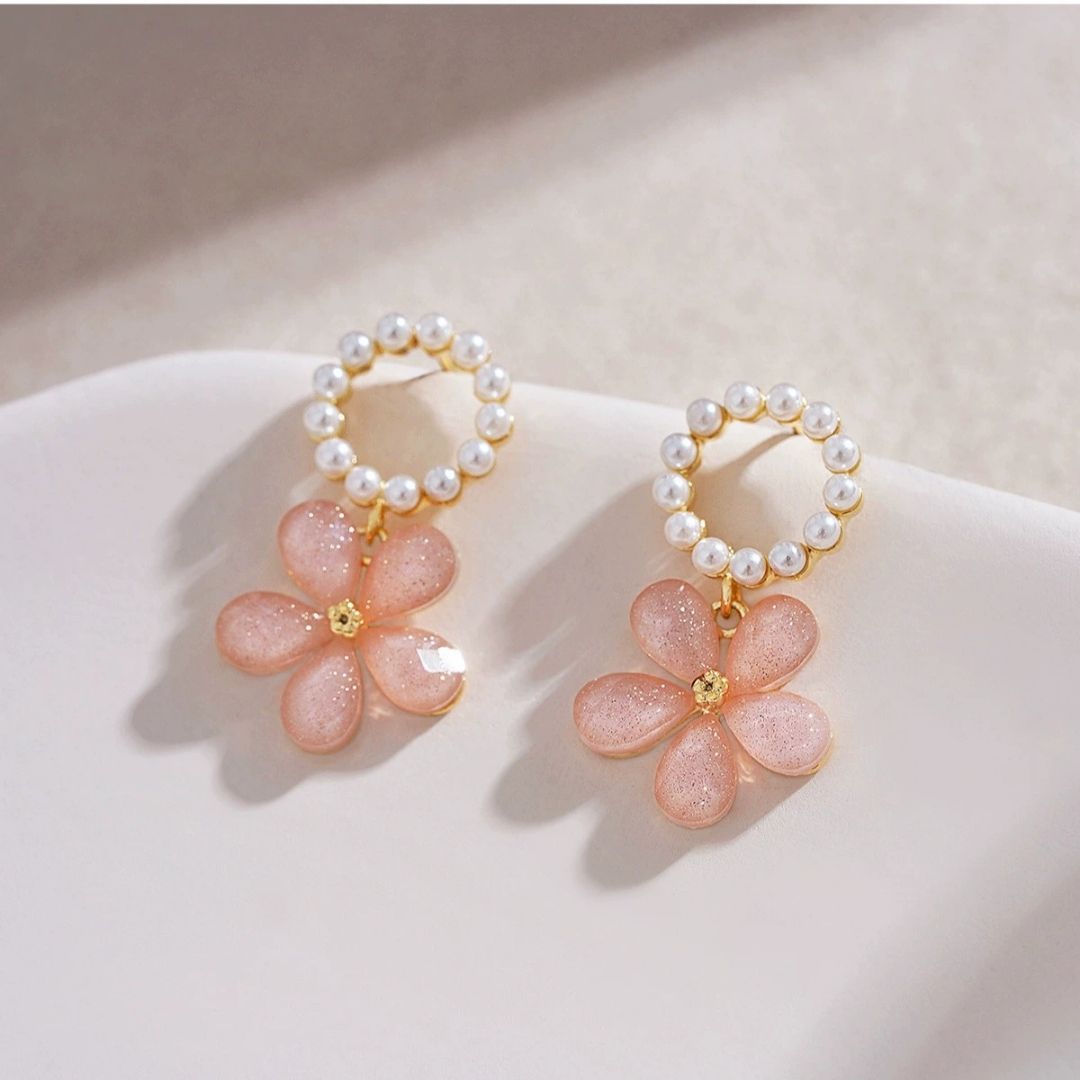Pearl-Haloed Blooms Earrings