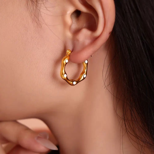 Halo Ivory Polka Earrings
