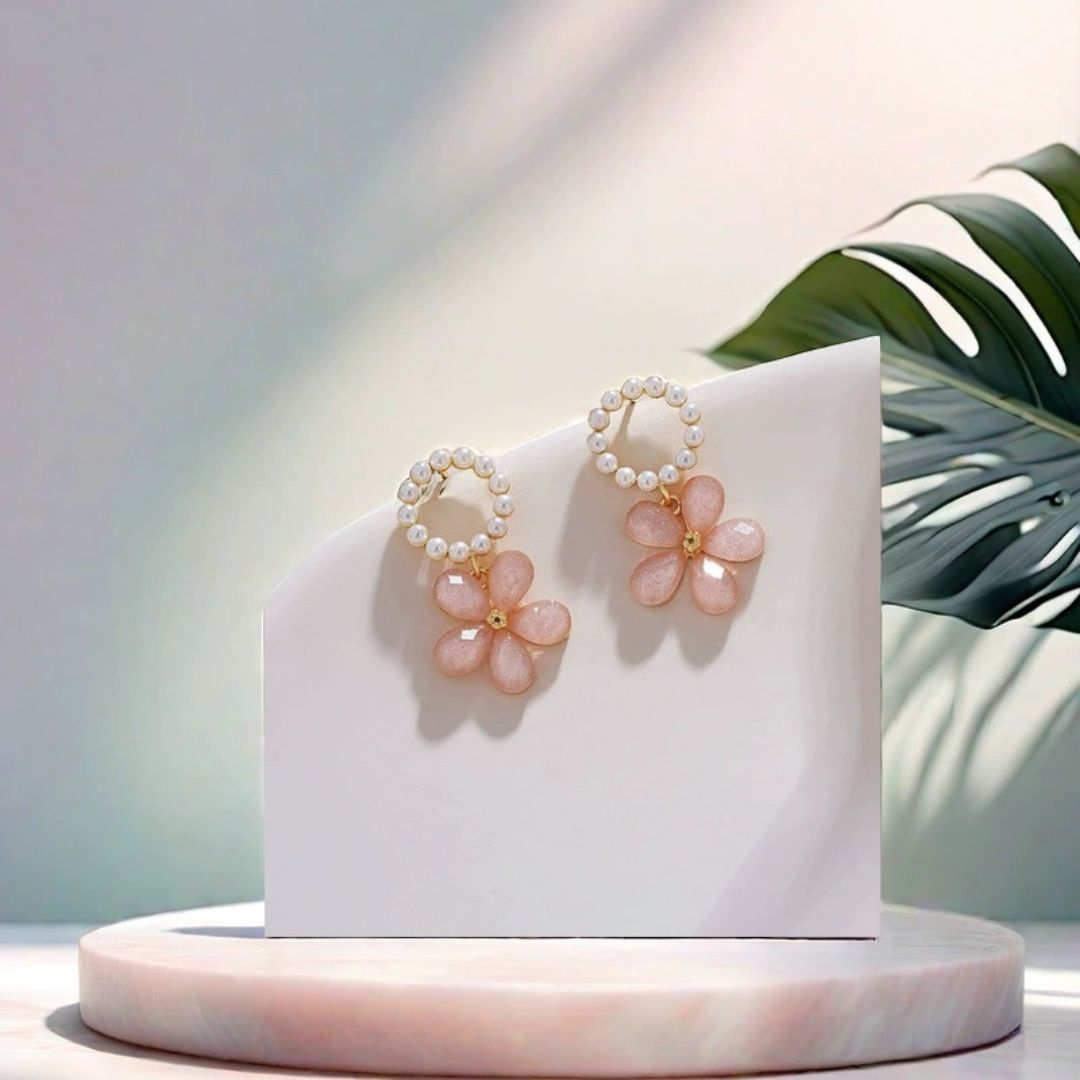 Pearl-Haloed Blooms Earrings