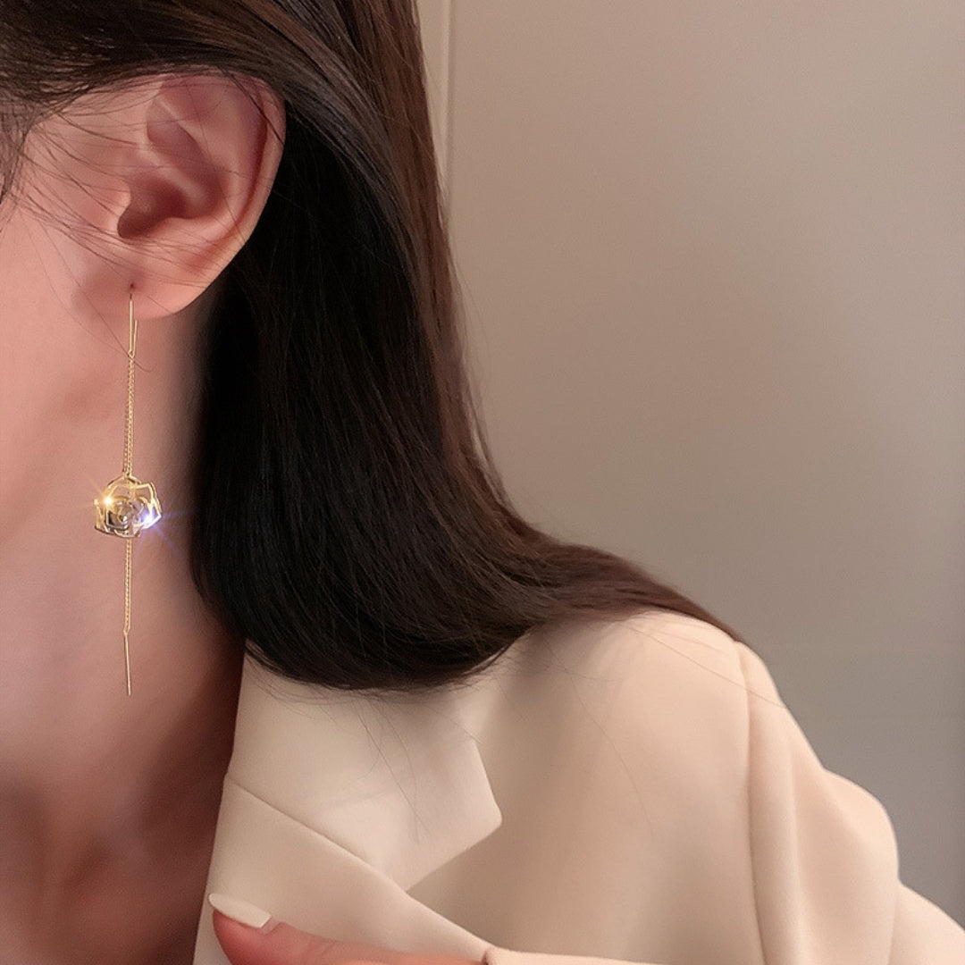 Rose Cage Threaders Earrings