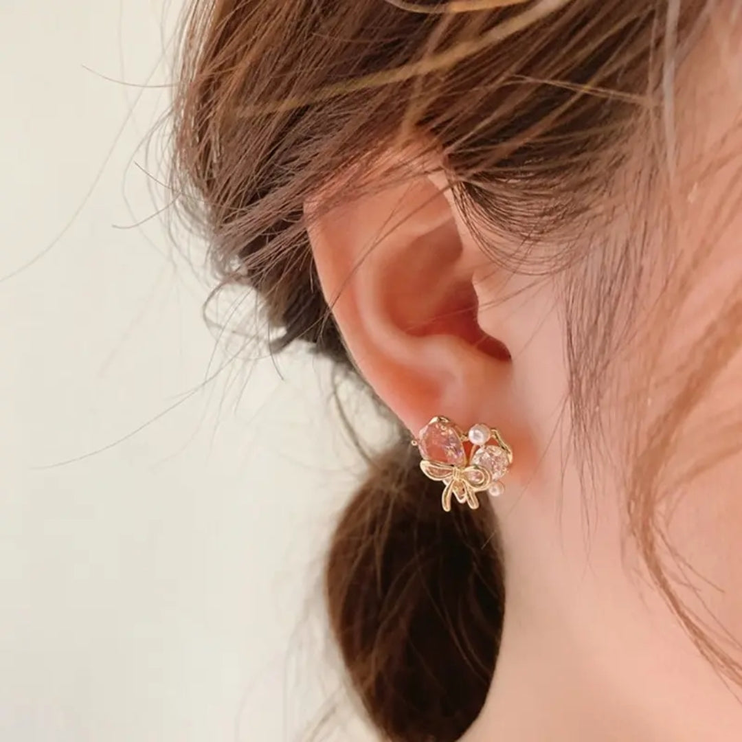 Crystal Pink Whisper Earrings