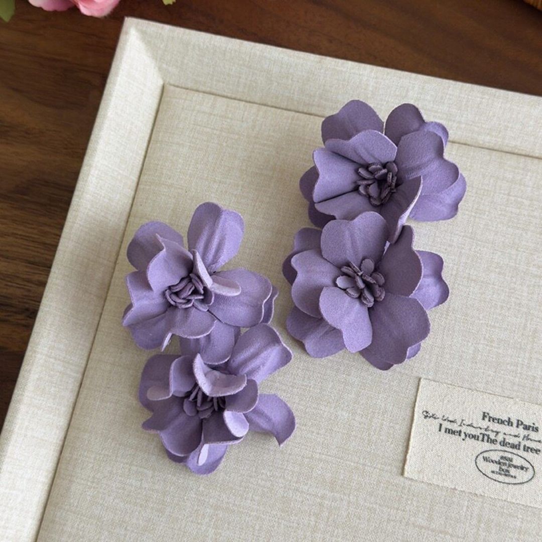 Lavender Meadow Blossom Drop Earrings
