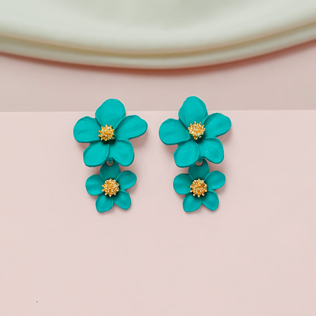 Colored Flowers Earring