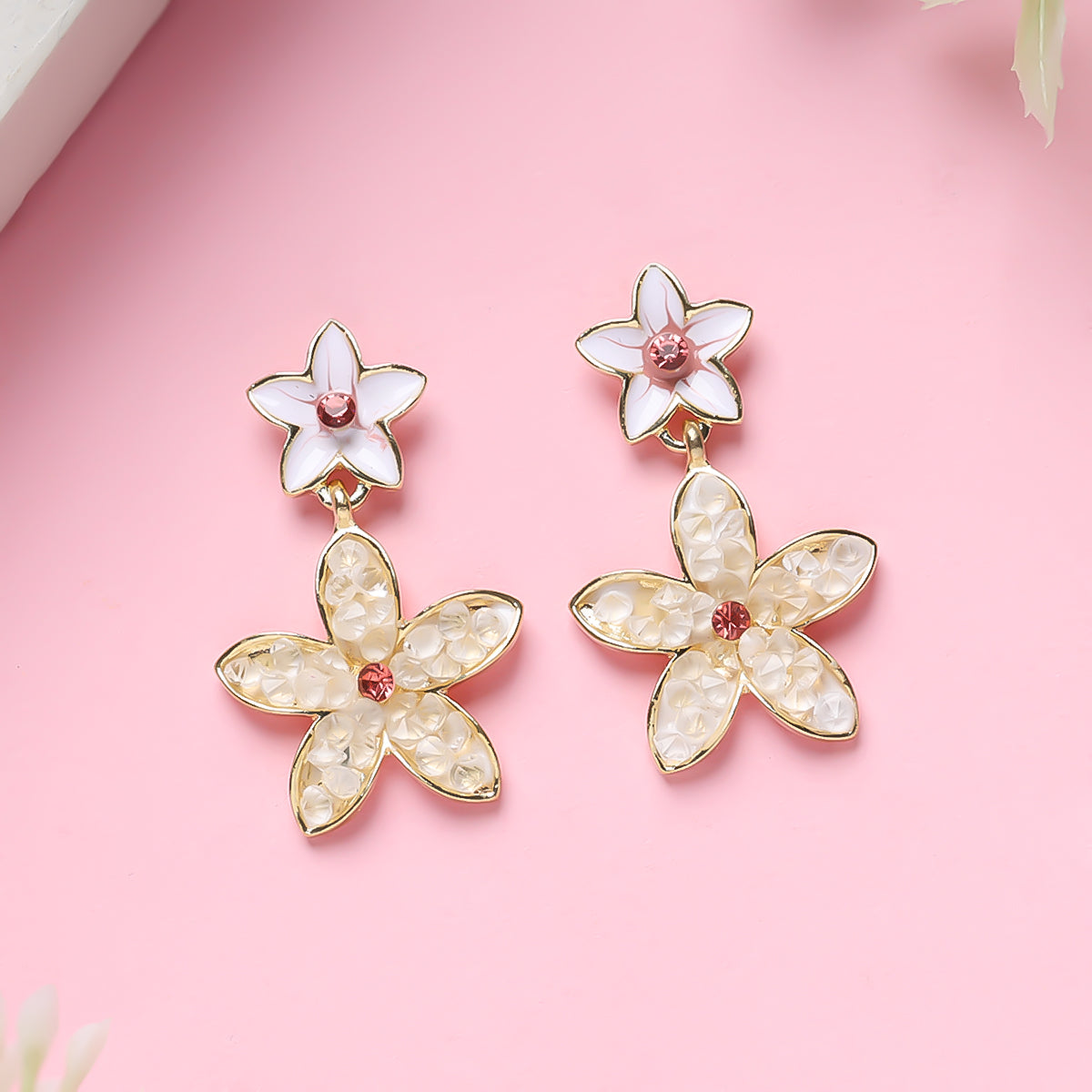 Crystal Daisy Dangler Earrings
