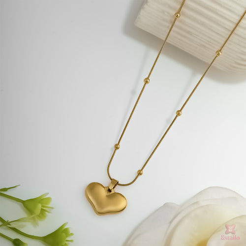 Glossy Heart Charm Necklace