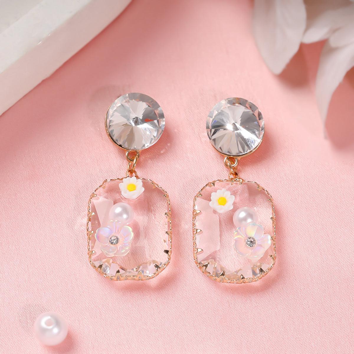 Crystal Bloom Statement Earrings