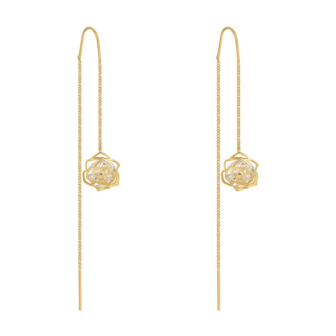 Rose Cage Threaders Earrings