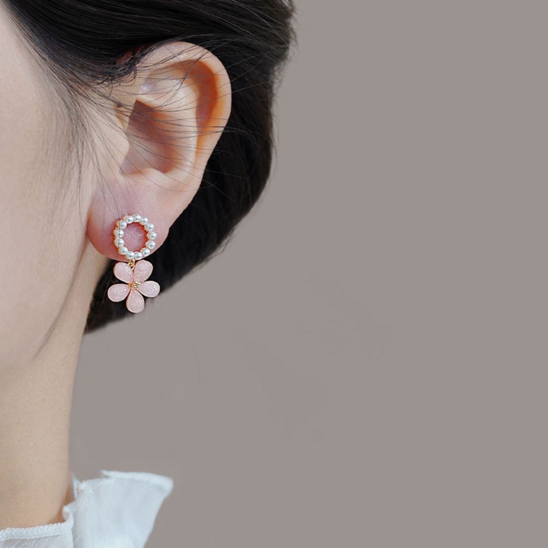 Pearl-Haloed Blooms Earrings