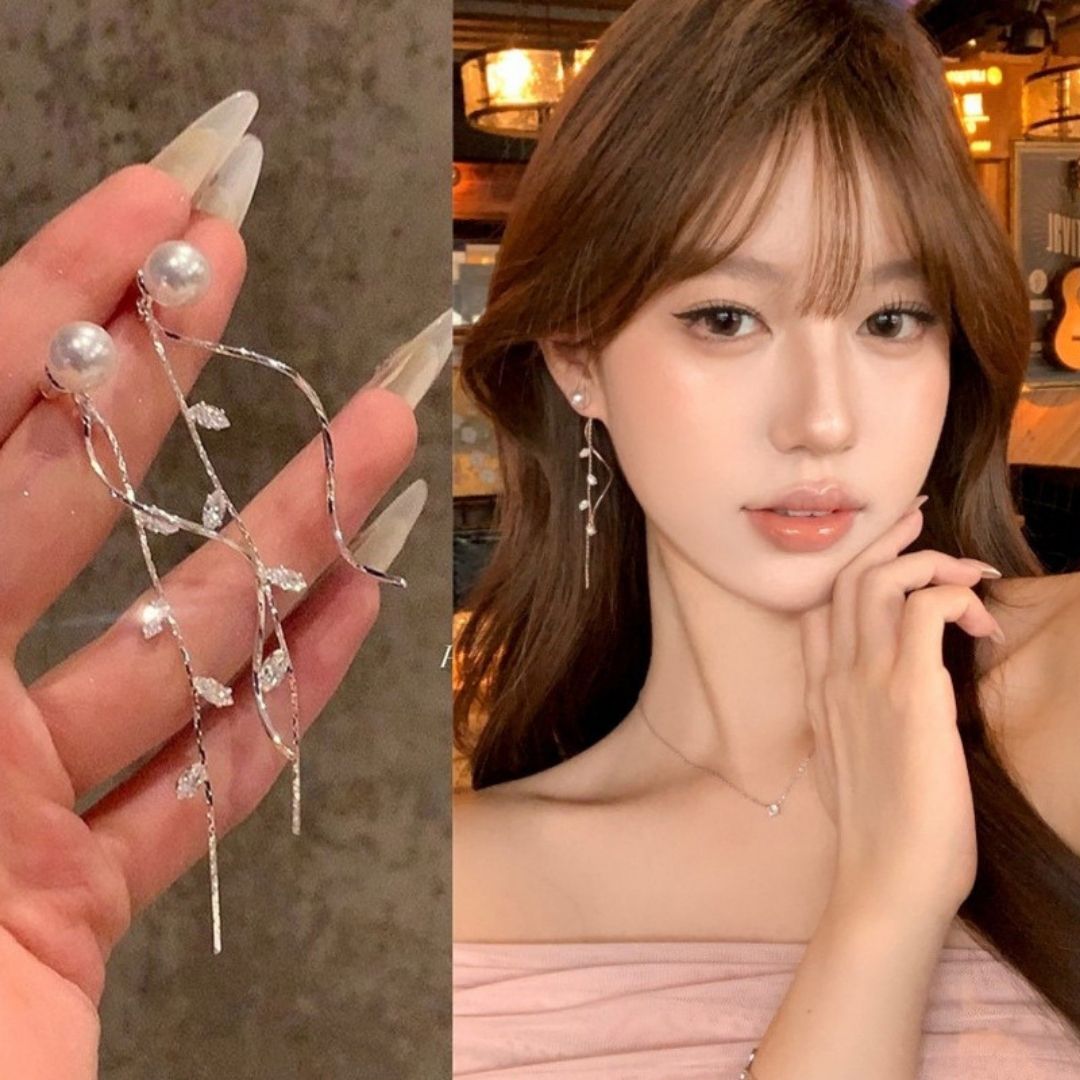Spiral Pearl Drops Earrings