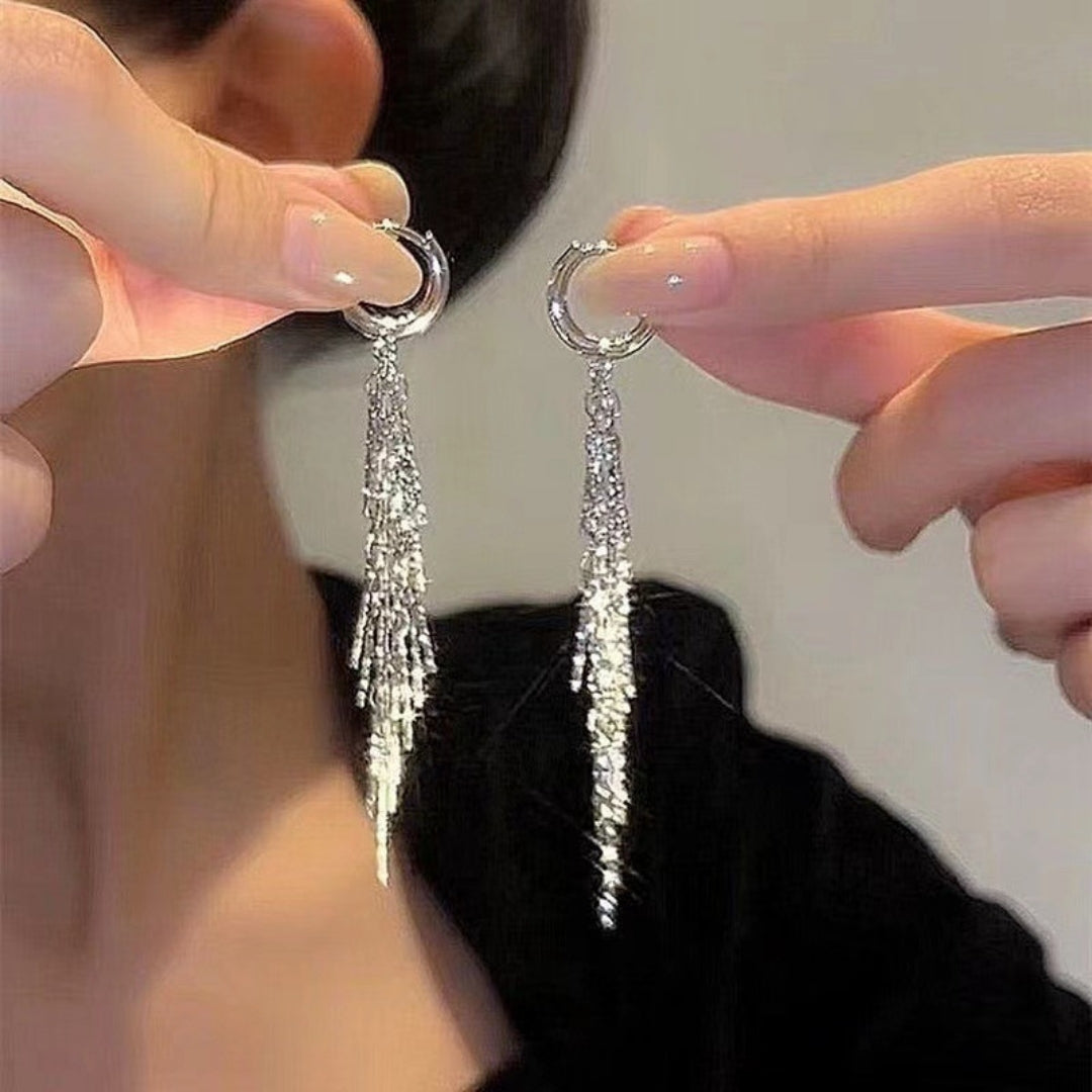 Dazzling Drape Tassel Earrings