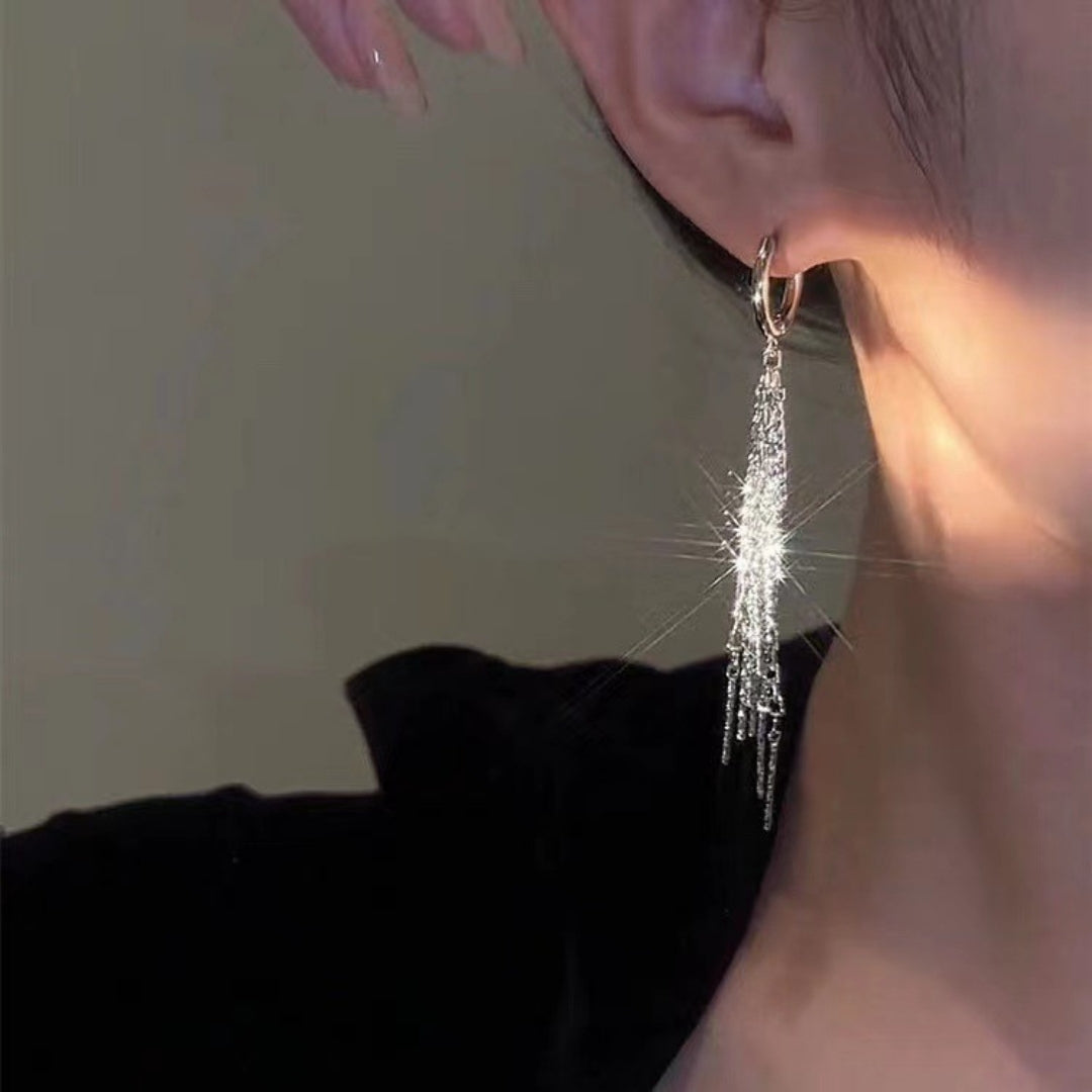 Dazzling Drape Tassel Earrings