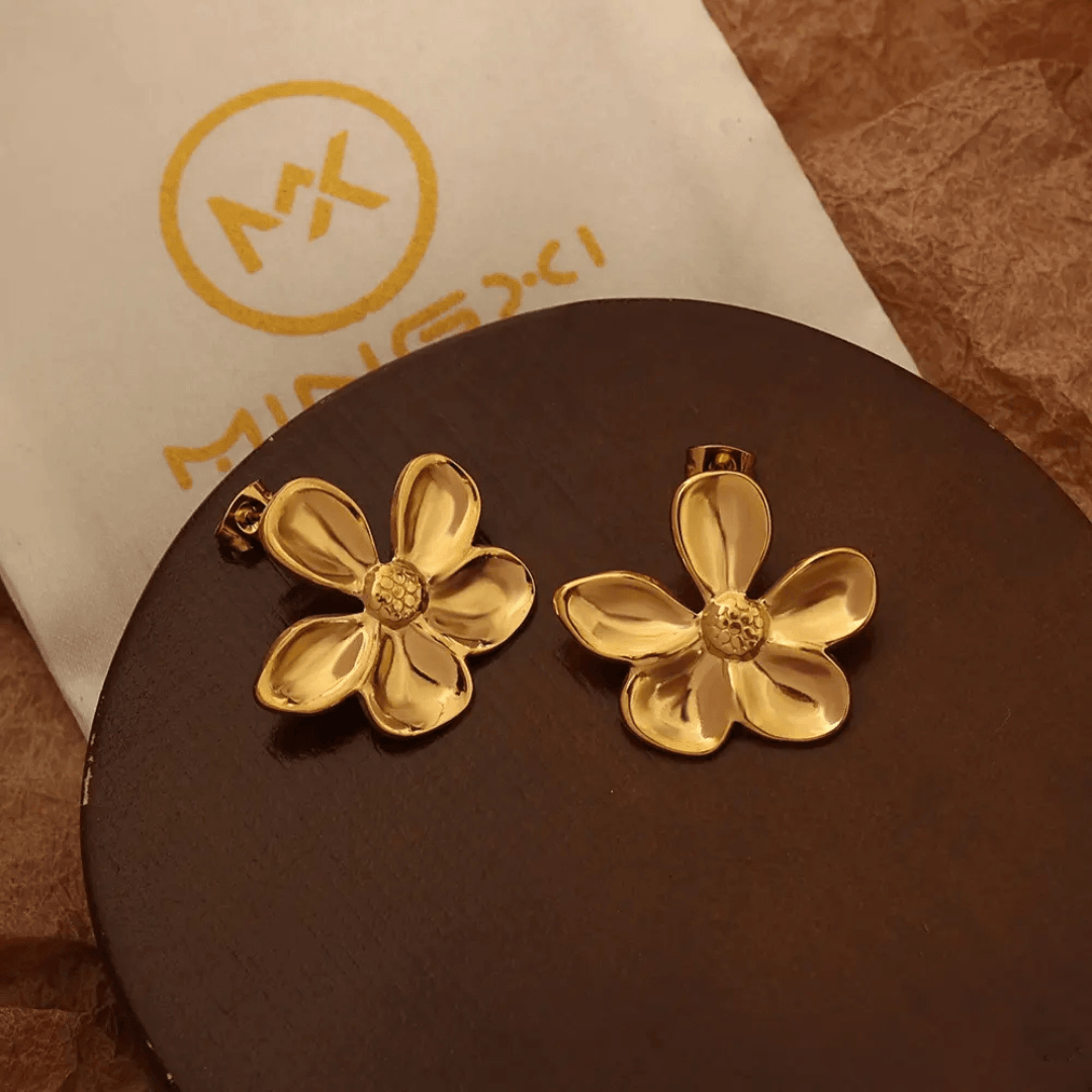 Golden Flower Earrings