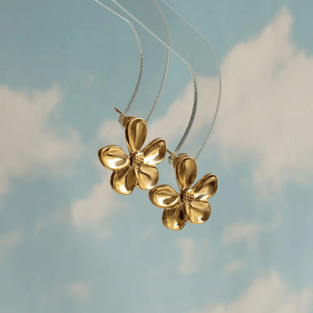 Golden Flower Earrings