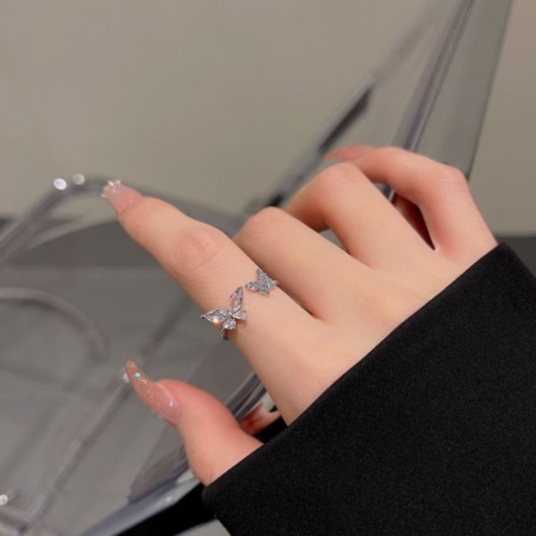 Dainty Butterfly Cuff Ring