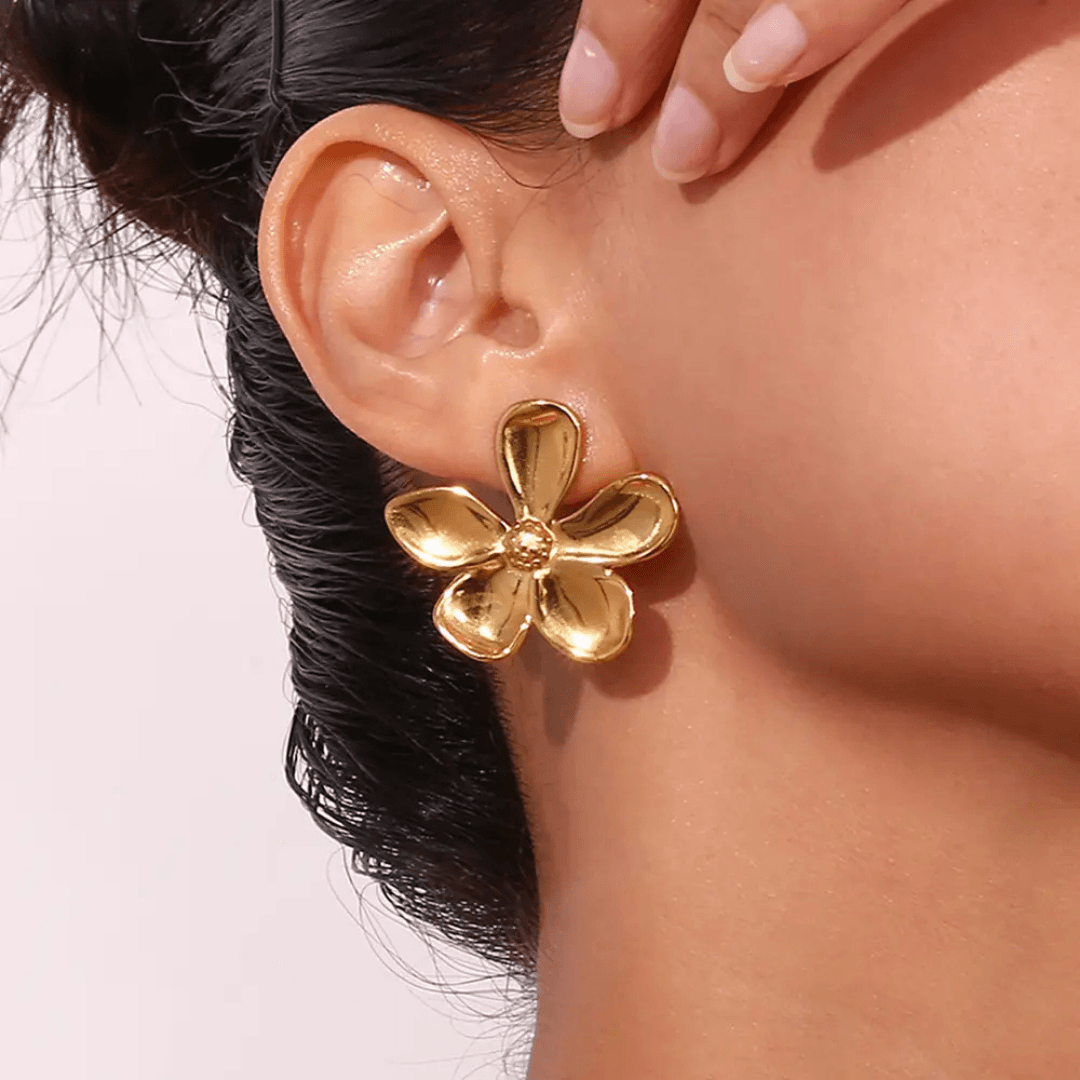 Golden Flower Earrings