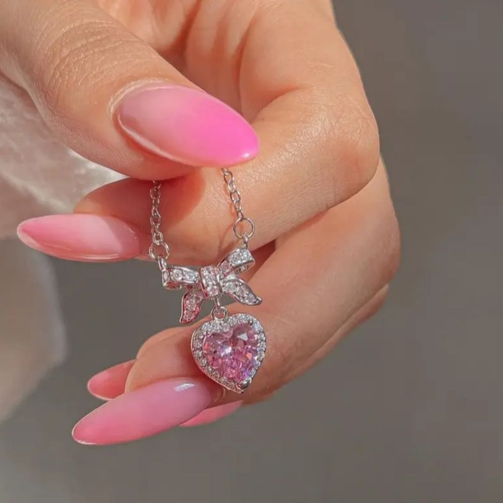 Pink Crystal Love Necklace