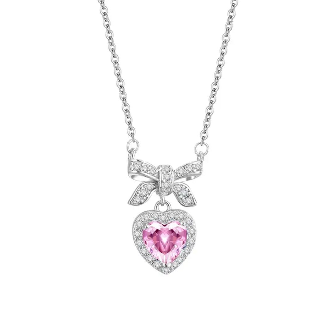Pink Crystal Love Necklace