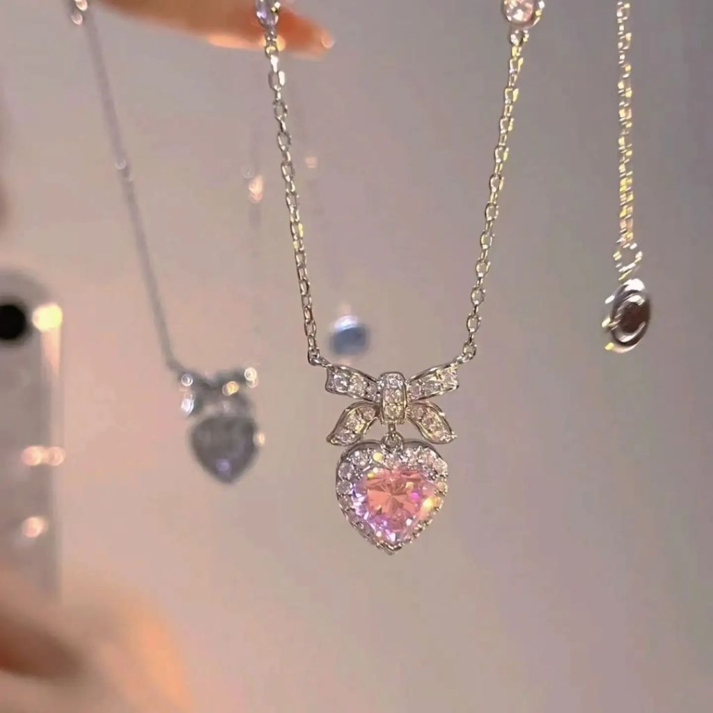 Pink Crystal Love Necklace