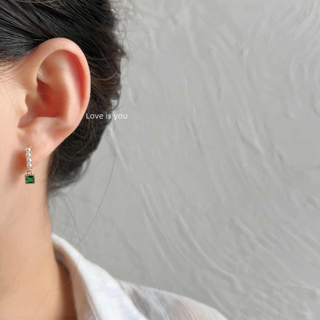Emerald Line Drops Earrings