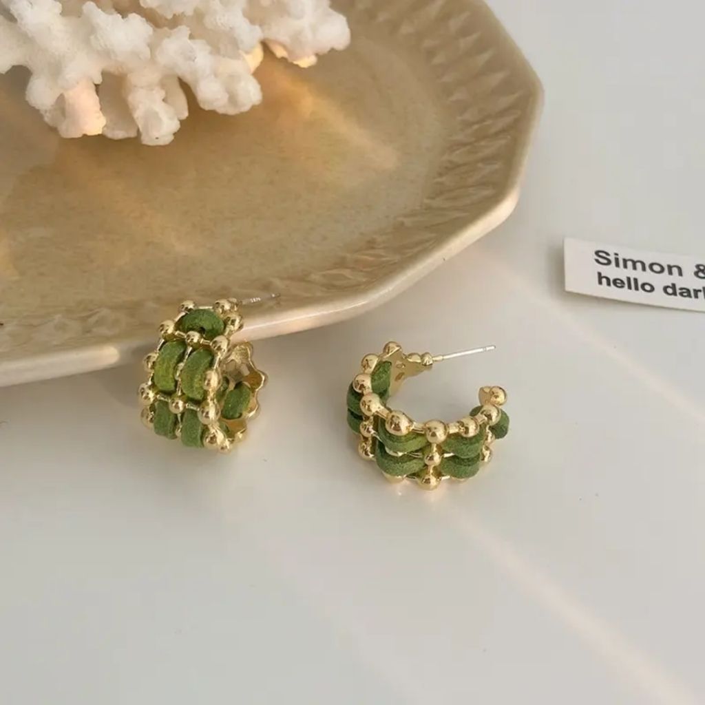 Pistachio Halo Earrings