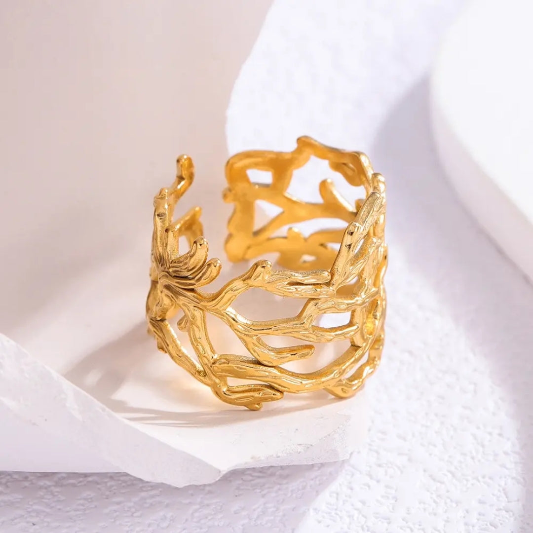 Golden Canopy Cuff Ring