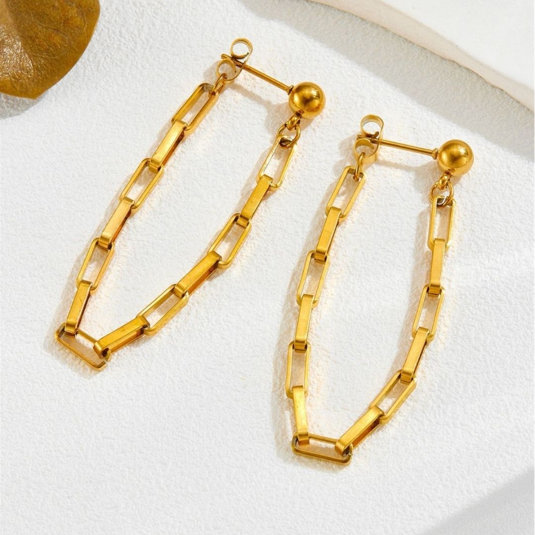 Linear Link Drops Earrings