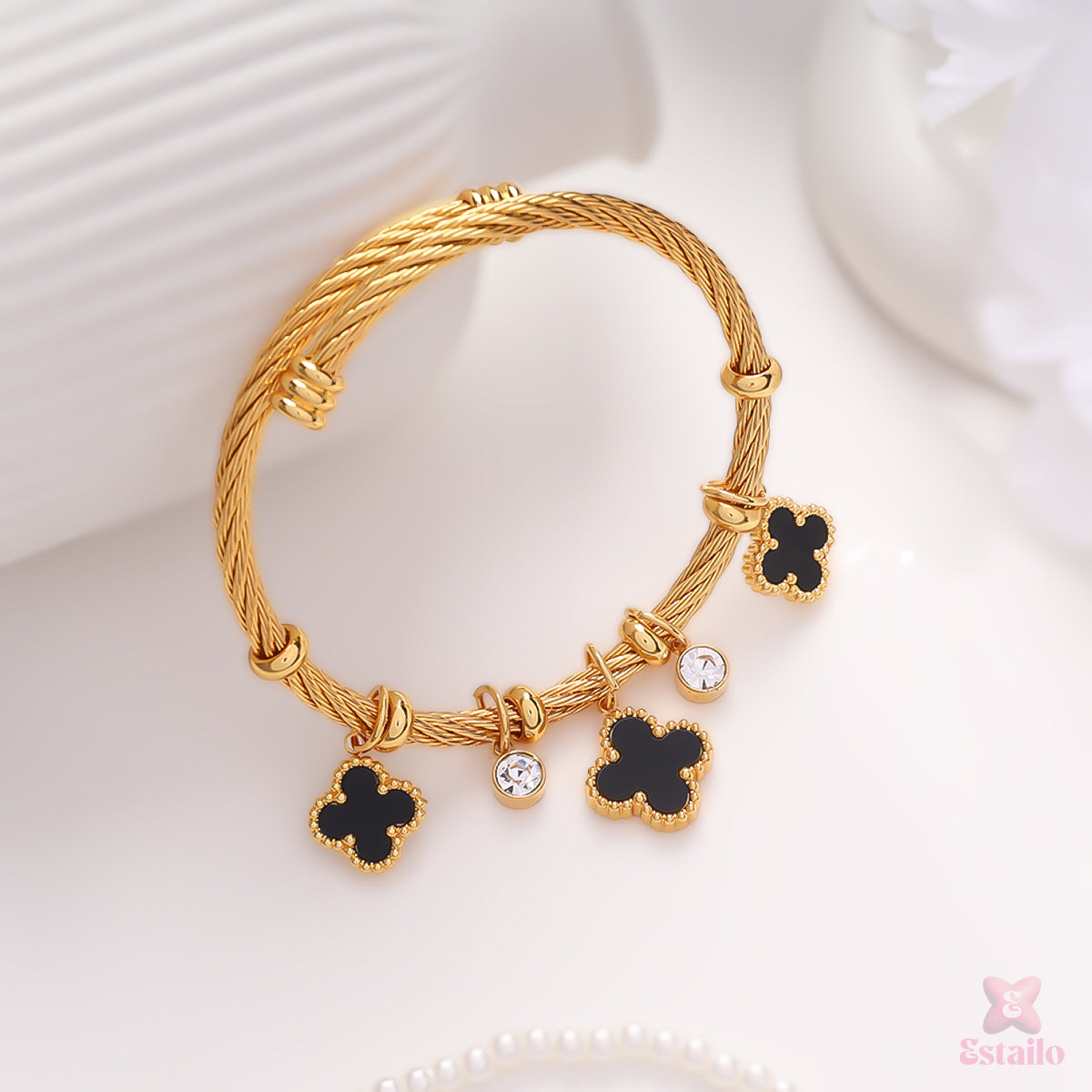 Midnight Bloom Statement Bracelet