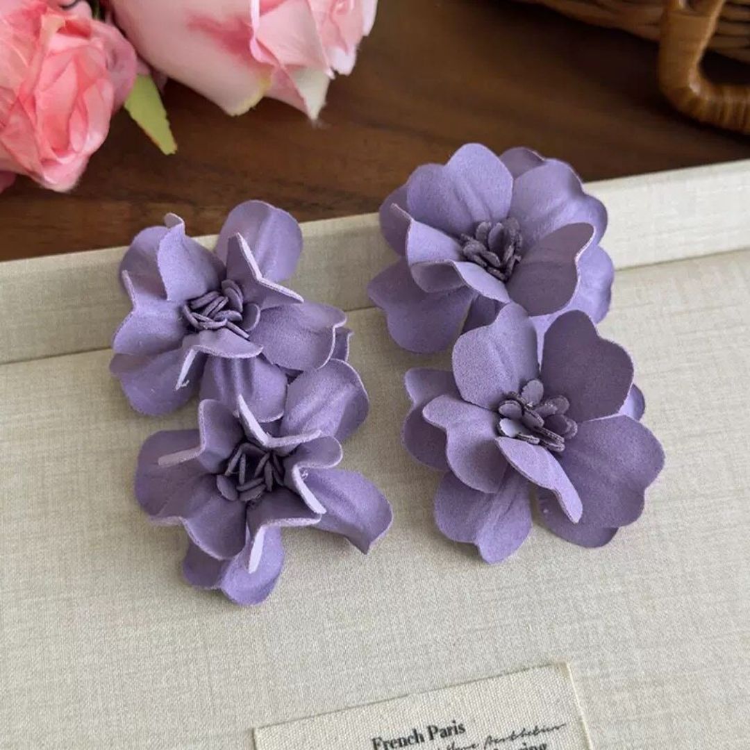 Lavender Meadow Blossom Drop Earrings