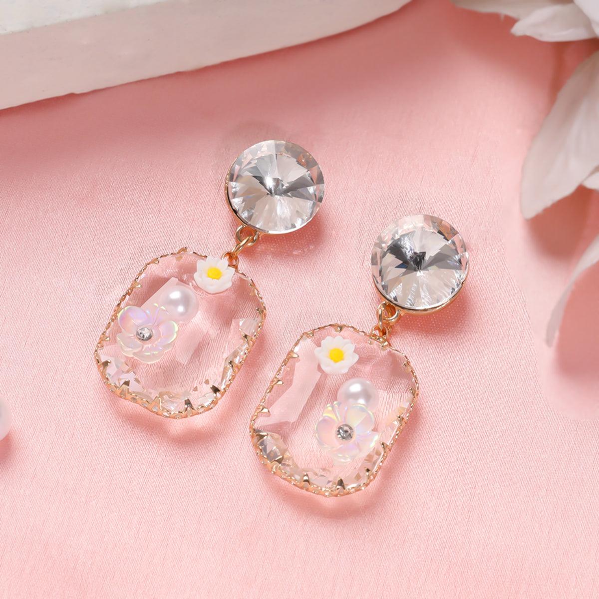 Crystal Bloom Statement Earrings