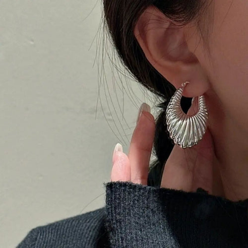 Puffy Silver Earrings