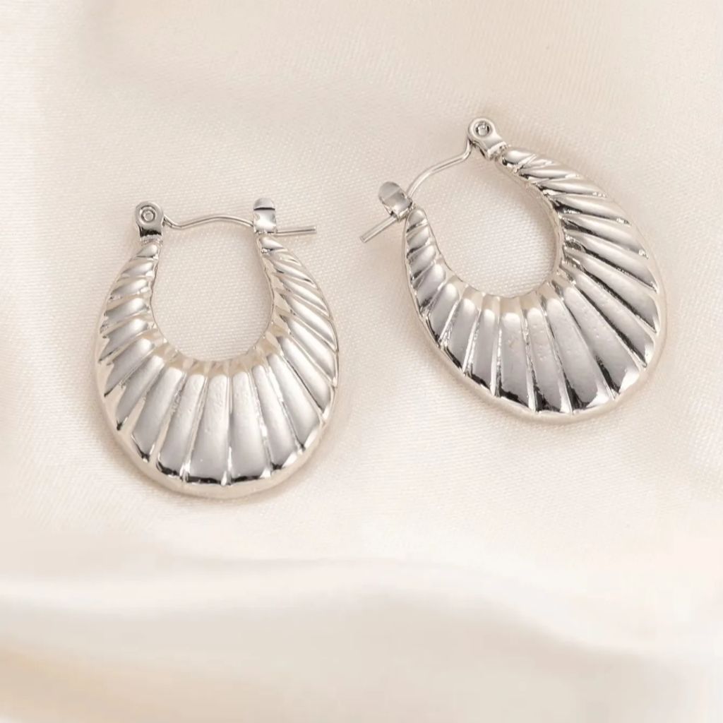 Puffy Silver Earrings