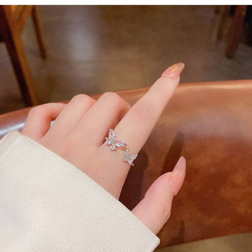 Dainty Butterfly Cuff Ring