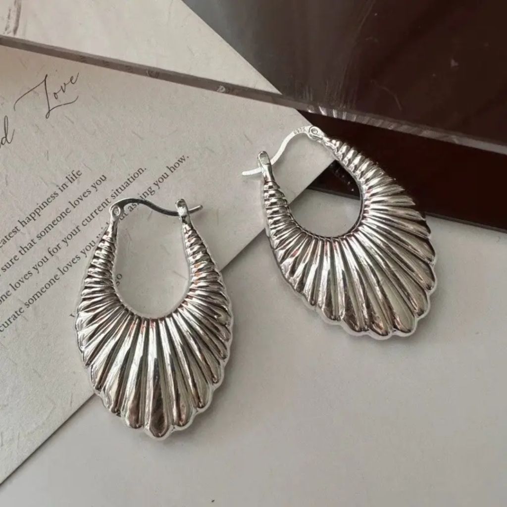 Puffy Silver Earrings