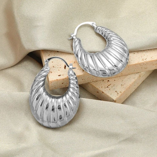 Puffy Silver Earrings