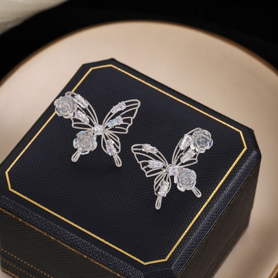 Bling Blossom Butterfly Earrings