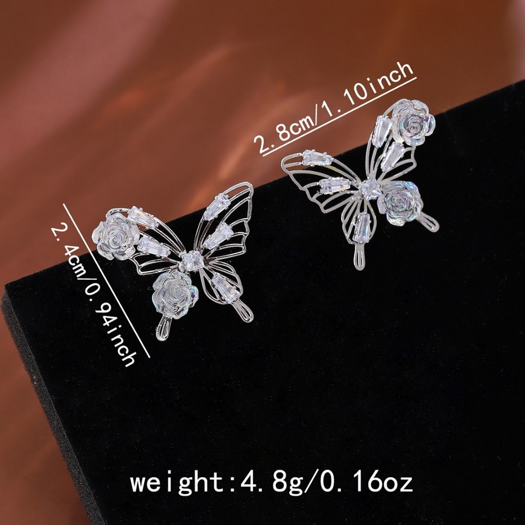 Bling Blossom Butterfly Earrings