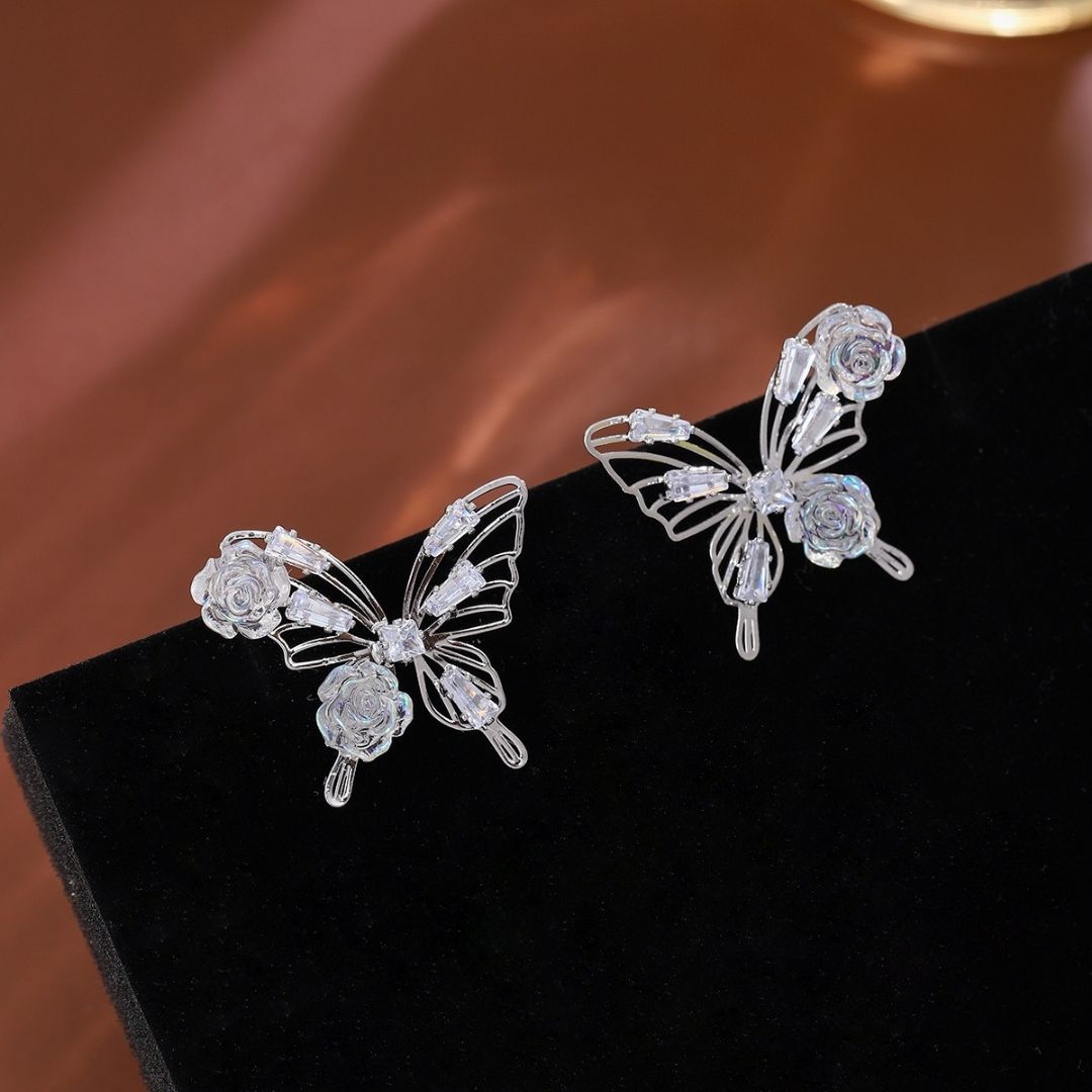 Bling Blossom Butterfly Earrings
