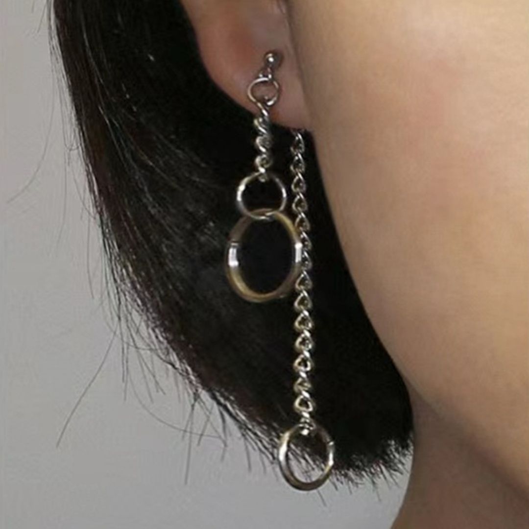 Kinetic Hoop Chains Earrings
