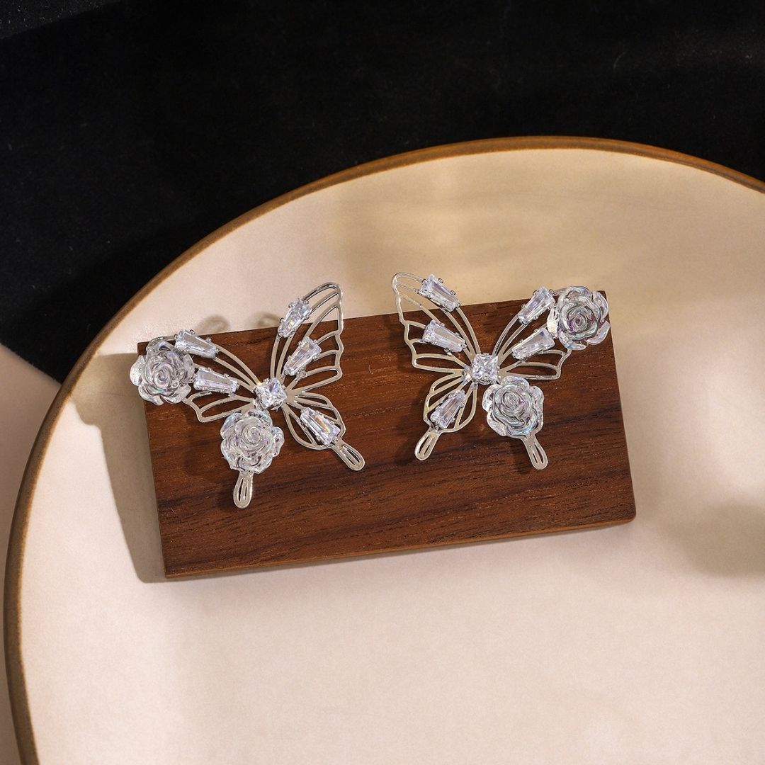 Bling Blossom Butterfly Earrings