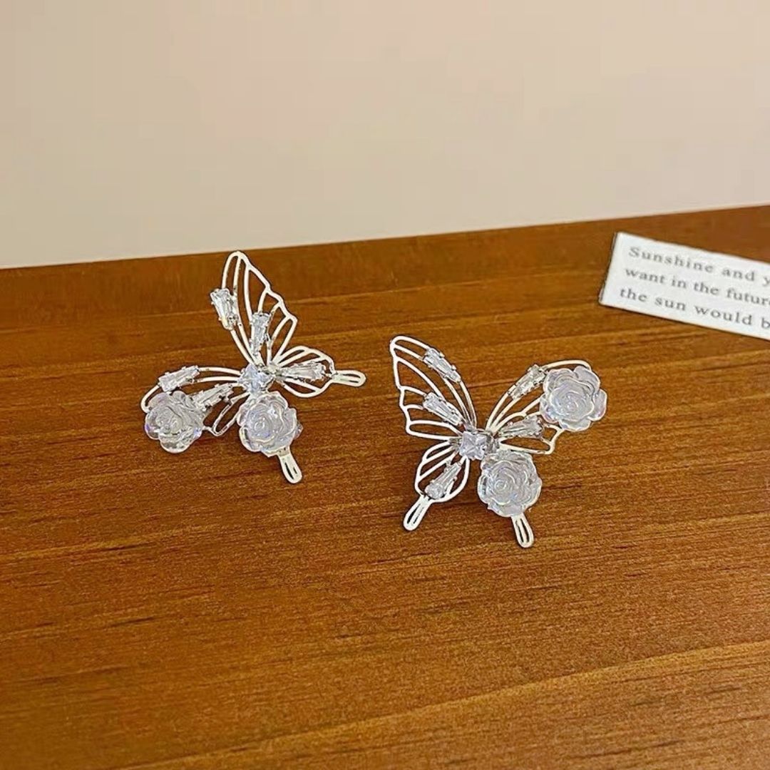 Bling Blossom Butterfly Earrings