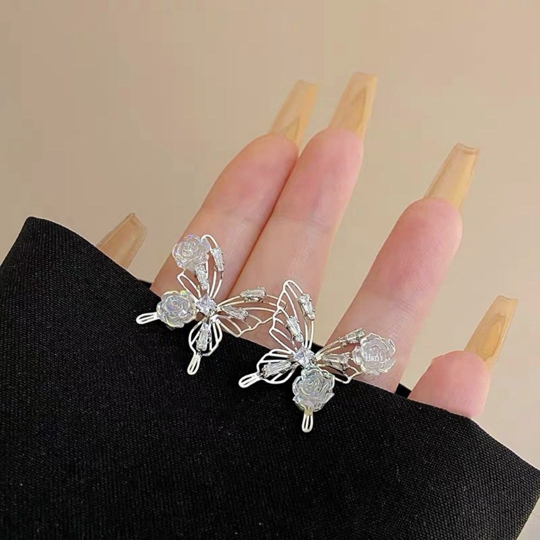 Bling Blossom Butterfly Earrings