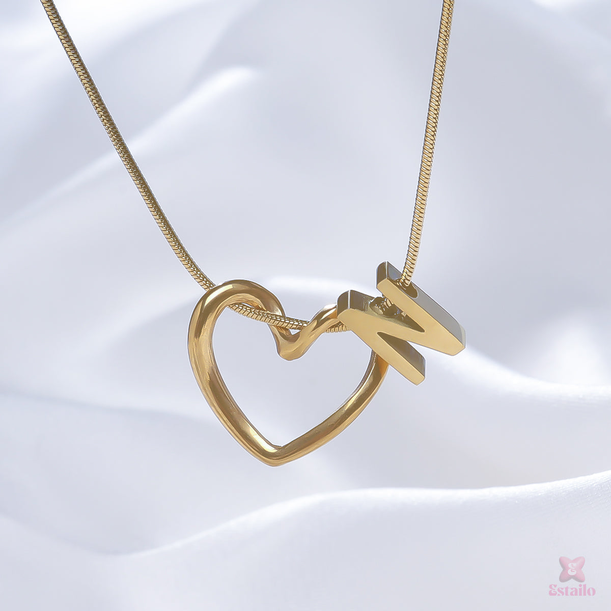 Heart and Initial Necklace