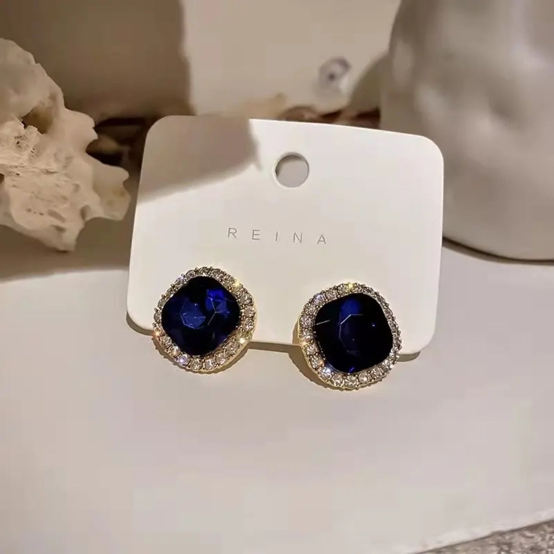 Gatsby Blue Halo Studs Earring