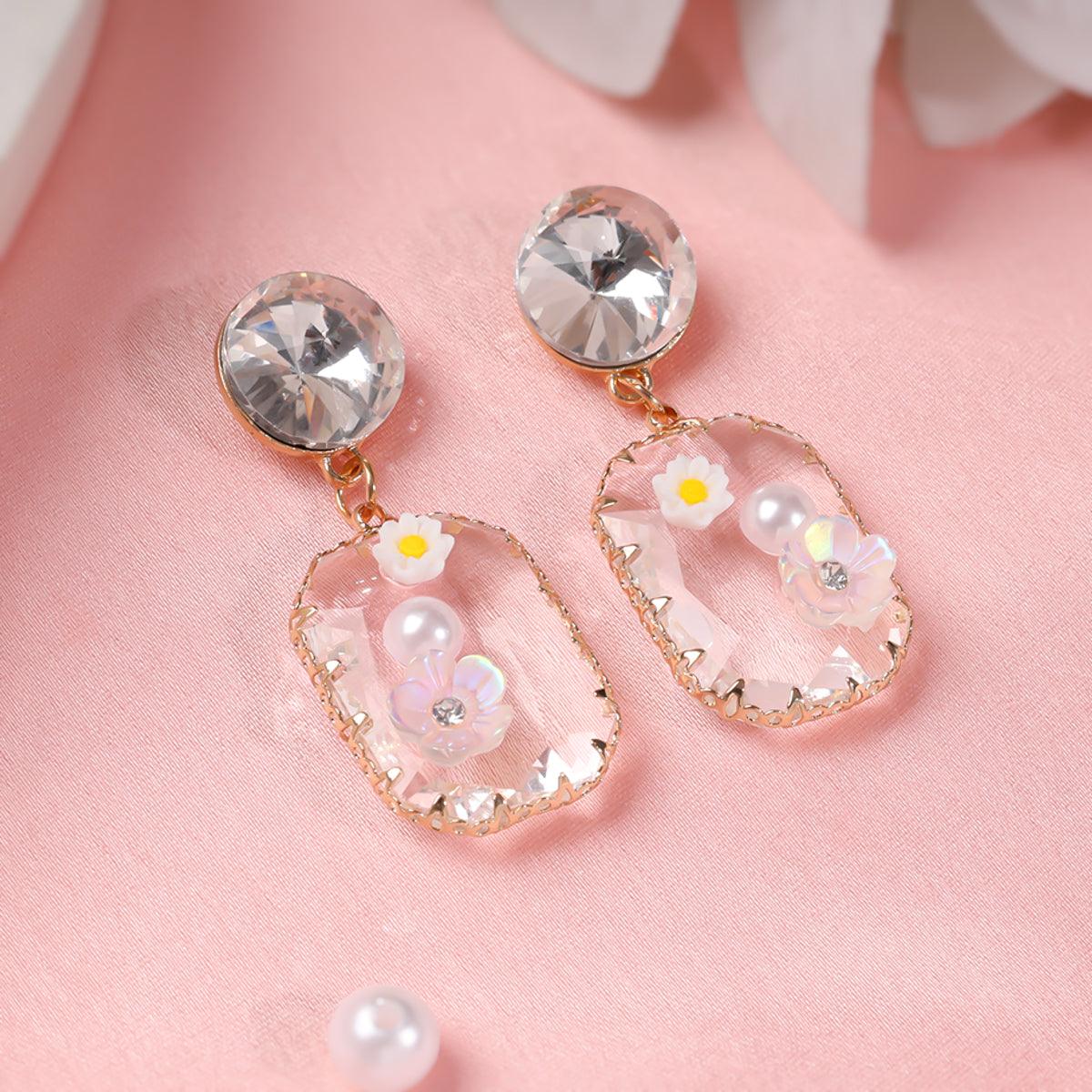 Crystal Bloom Statement Earrings