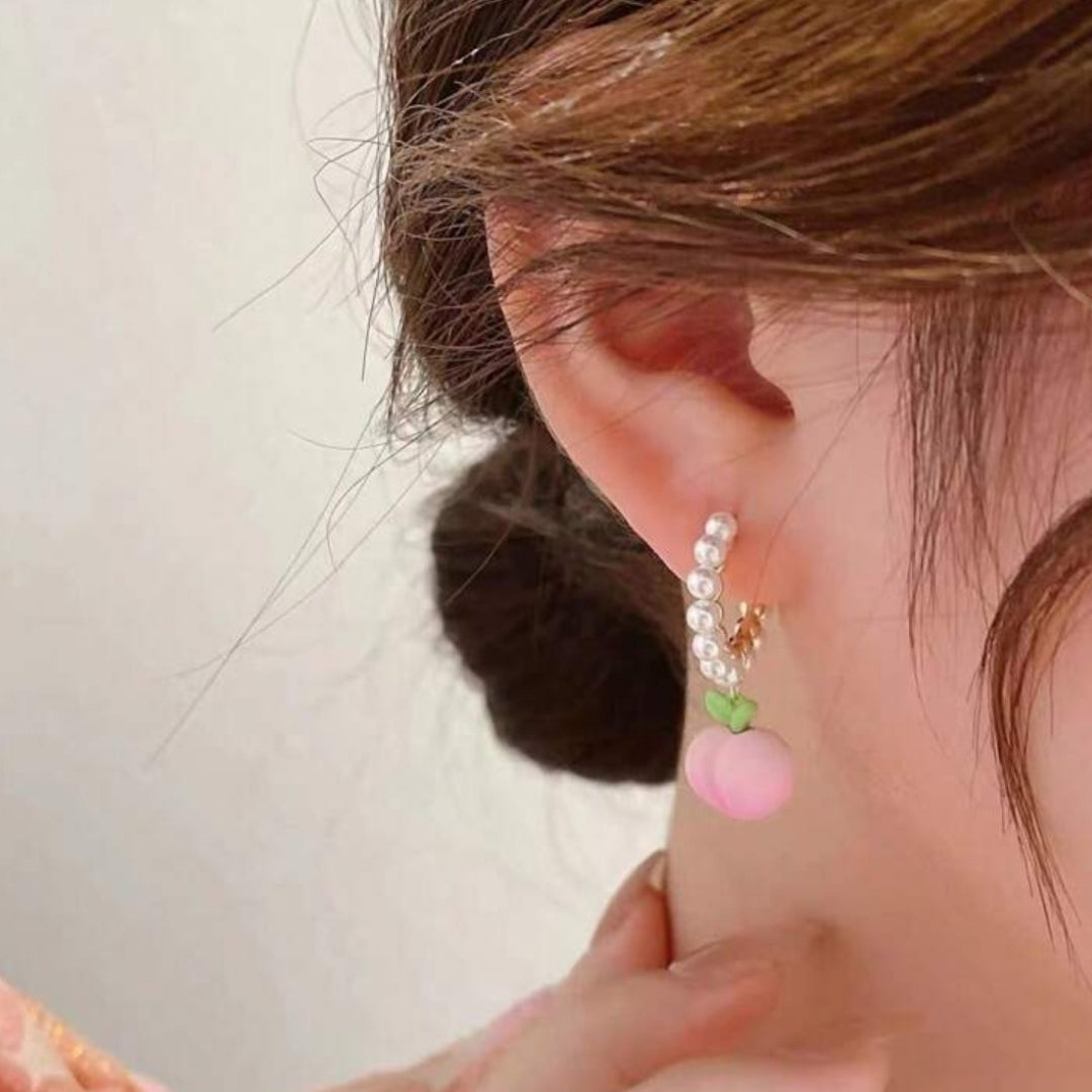 Summer Peach Charm Earrings