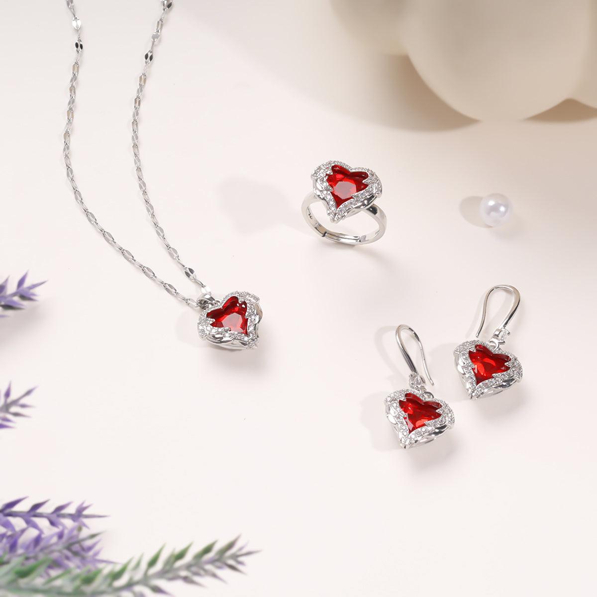 Fiery Heart Necklace Set